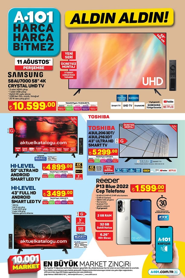 A101 11 Ağustos 2022 Kataloğu - Samsung 4K Crystal UHD Tv