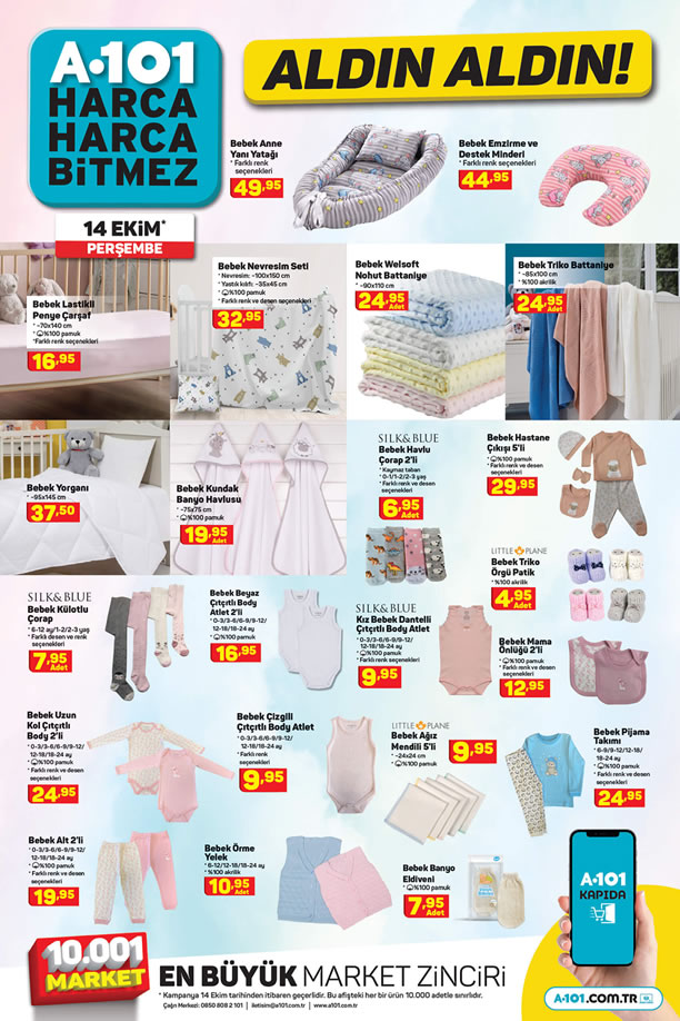 A101 14 Ekim 2021 Aldın Aldın Kataloğu - Bebek Giyim Ürünleri