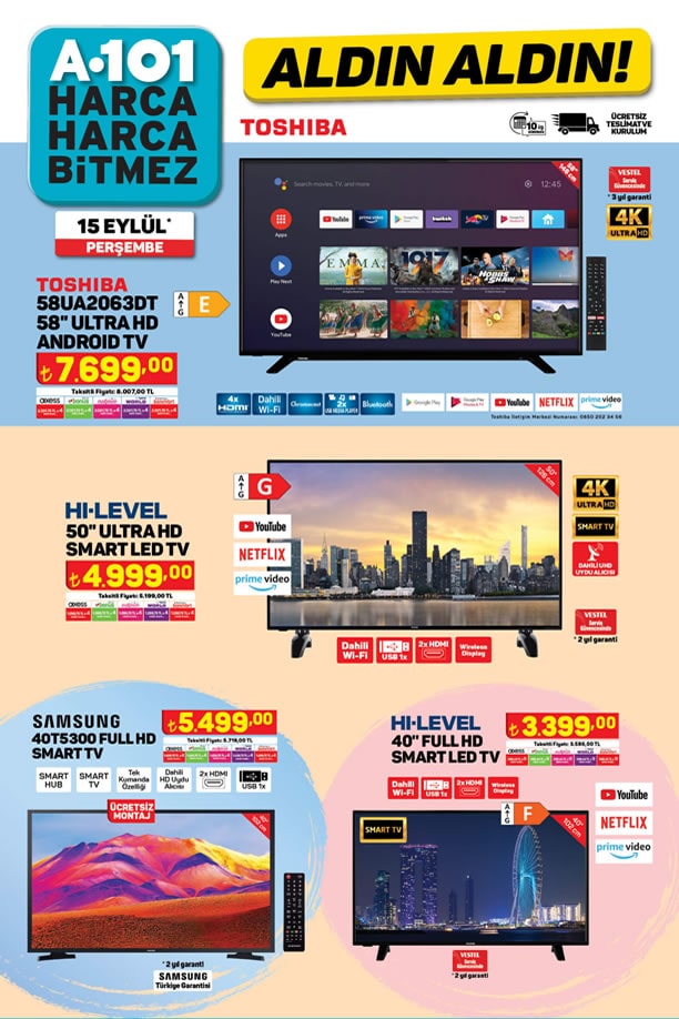 A101 15 Eylül 2022 Aktüel Kataloğu - Samsung Full HD Smart Tv