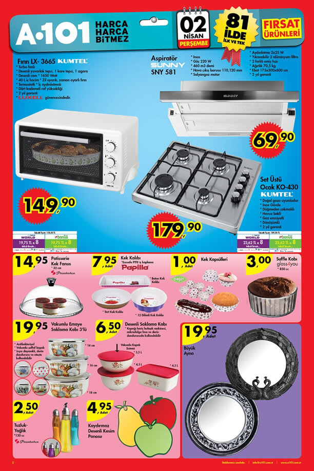 A101 2 Nisan 2015 Aktüel Ürünler Kataloğu - Mutfak