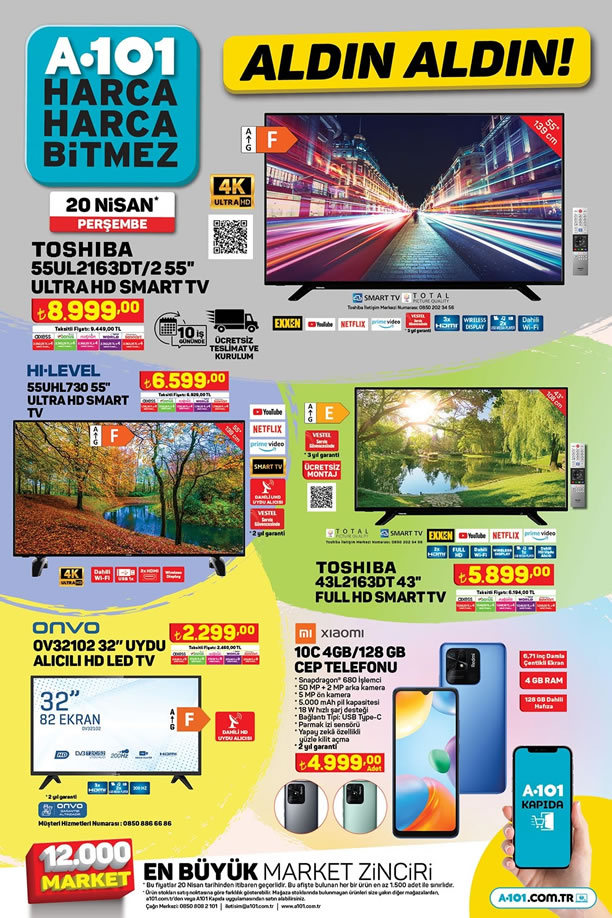 A101 20 Nisan 2023 Aktüel Kataloğu - Toshiba Ultra HD Smart Tv