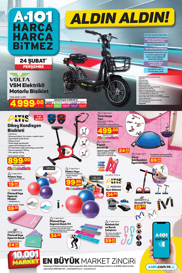 A101 24 Şubat 2022 Kataloğu - Volta VSM Elektrikli Motorlu Bisiklet