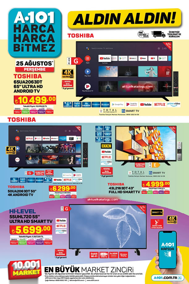 A101 25 Ağustos 2022 Aktüel Kataloğu - Toshiba Ultra HD Android Tv