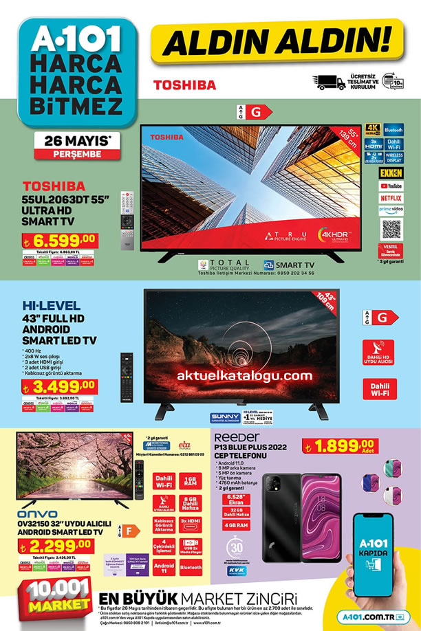 A101 26 Mayıs 2022 Aktüel Kataloğu - Toshiba Ultra HD Smart Tv