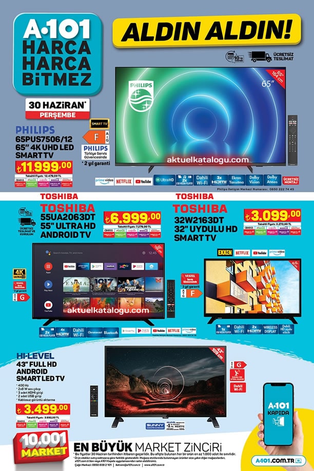 A101 30 Haziran 2022 Aktüel Kataloğu - Philips 4K UHD Led Smart Tv