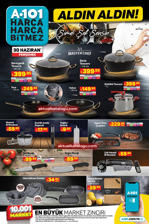 A101 30 Haziran 2022 Perşembe Kataloğu - Master Chef Ürünleri