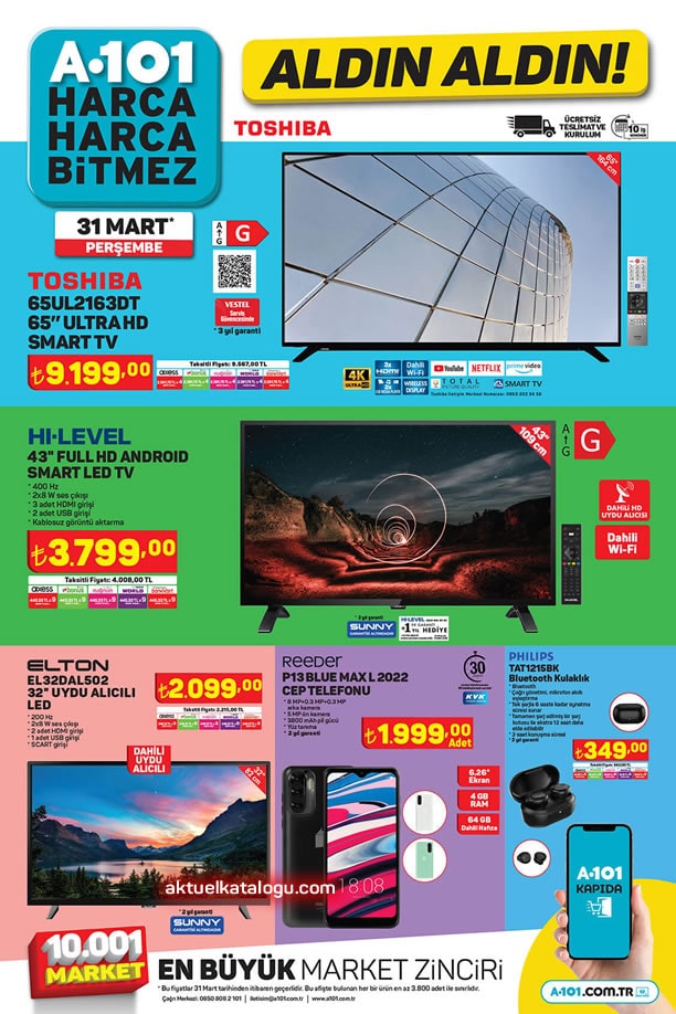 A101 31 Mart 2022 Kataloğu - Toshiba Ultra HD Smart Tv