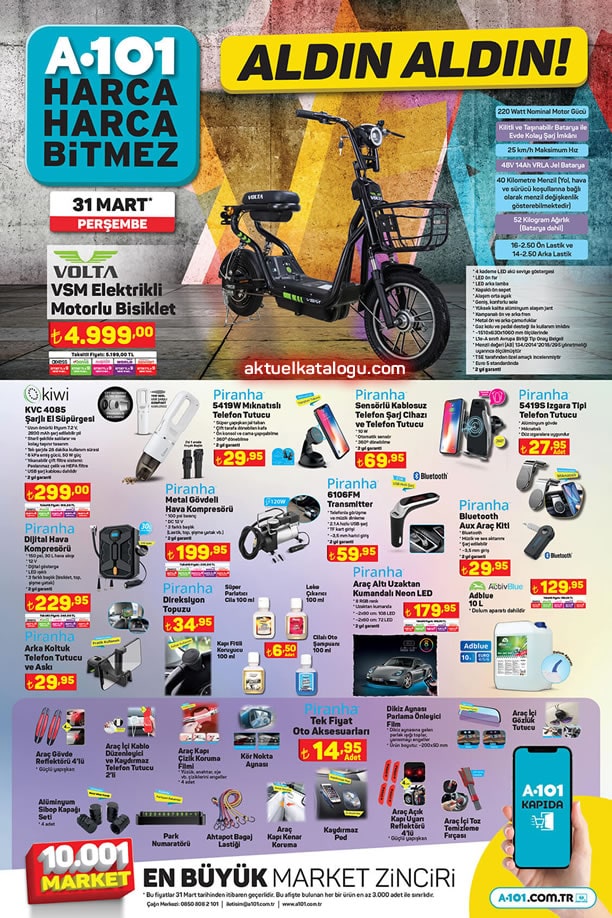 A101 31 Mart 2022 Kataloğu - Volta VSM Elektrikli Motorlu Bisiklet