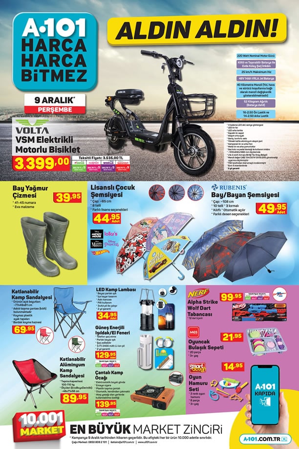 A101 9 Aralık 2021 Aldın Aldın Kataloğu - Volta VSM Elektrikli Motorlu Bisiklet