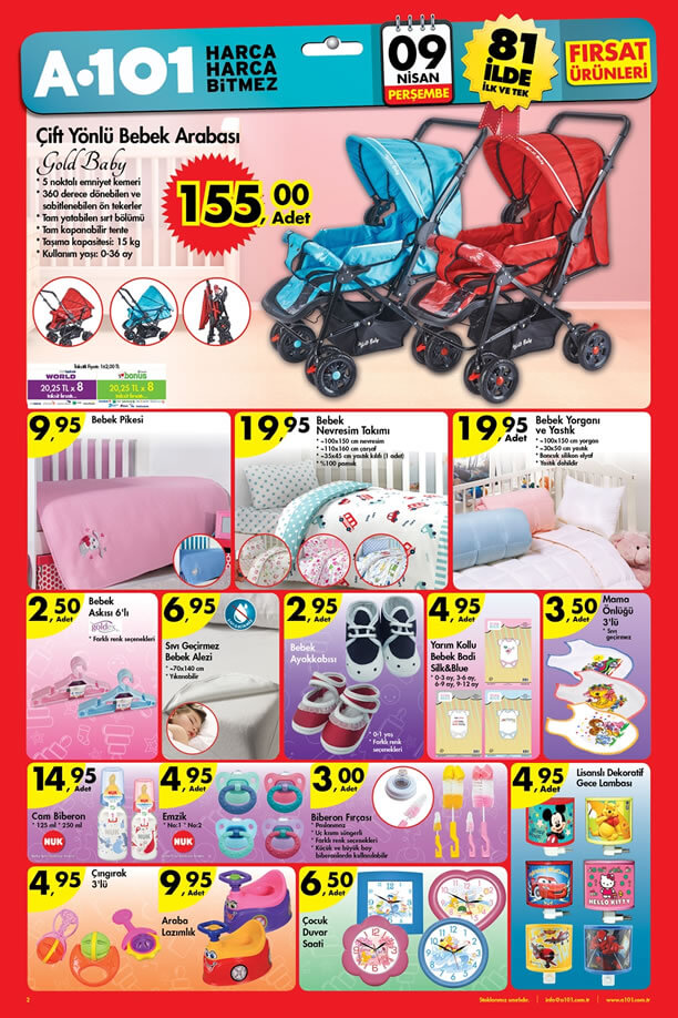 A101 9 Nisan 2015 Aktüel Ürünler Kataloğu - Bebek Arabası
