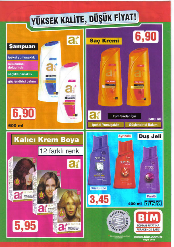 BİM 8 Mayıs 2015 Aktüel Ürünler Katalogu - Saç Bakım Ürünleri