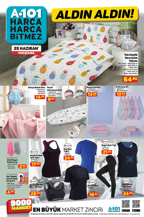 25 Haziran A101 Kataloğu - Tekstil Ürünleri