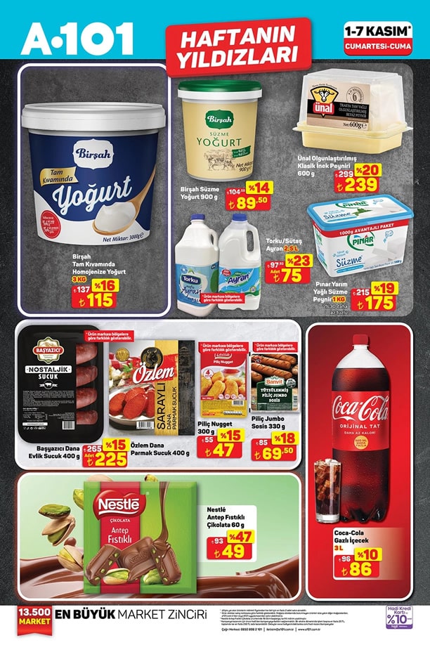 A101 1 Kasım 2025 Haftanın Yıldızları Kampanyası