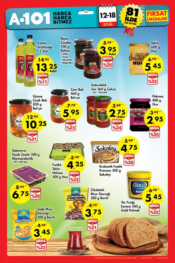 A101 12-18 Eylül 2016 Fırsat Ürünleri Katalogu - Kahvaltılık Ürünler