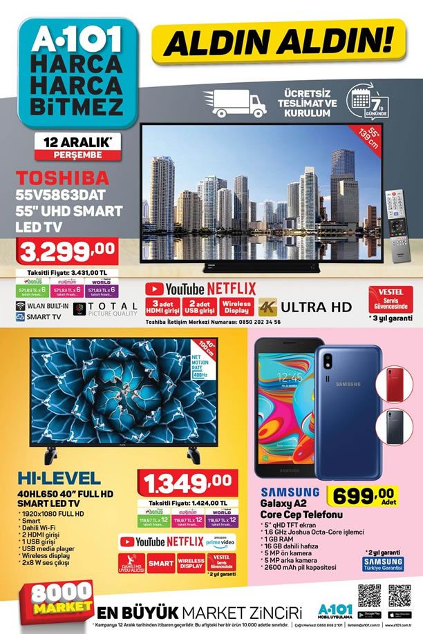 A101 12 Aralık 2019 Kataloğu - Samsung Galaxy A2 Core Cep Telefonu