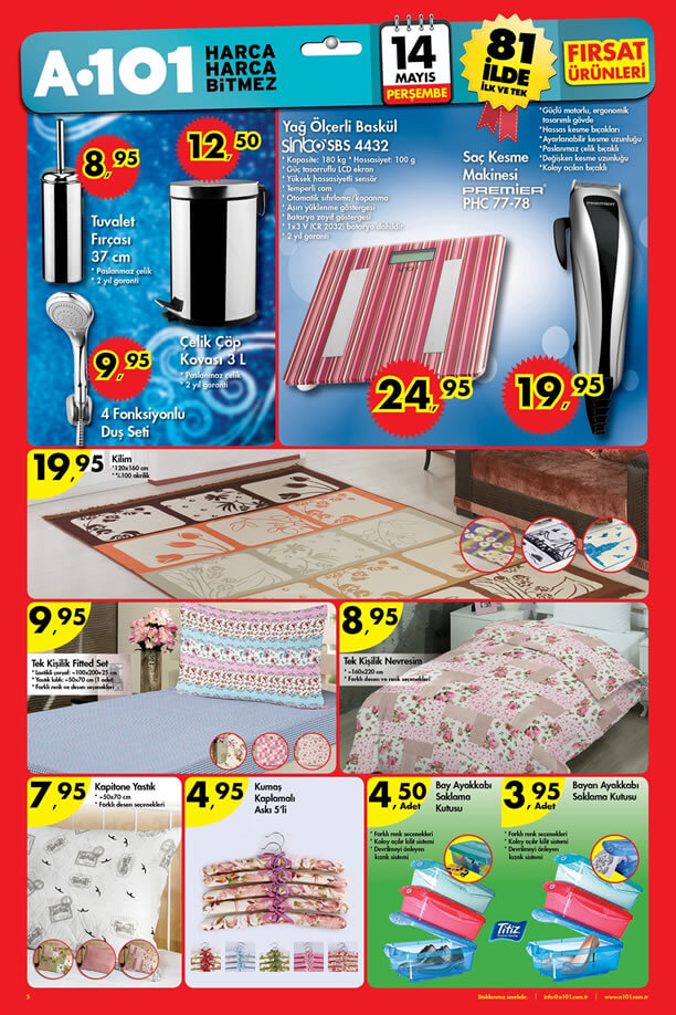 A101 14 Mayıs 2015 Aktüel Ürünler Katalogu - Ev Ürünleri