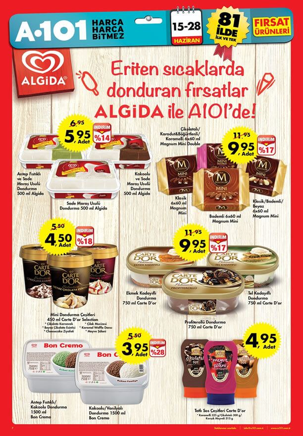 A101 15-28 Haziran 2015 Fırsat Ürünleri - Algida