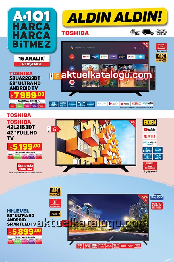 A101 15 Aralık 2022 Aktüel Kataloğu - Toshiba Ultra HD Android Tv