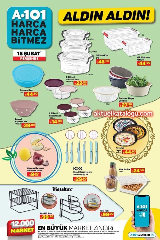 A101 15 Şubat 2024 Mutfak Ürünleri Kataloğu