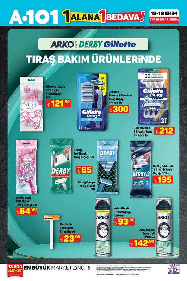 A101 18 - 19 Ekim 2025 1 Alana 1 Bedava Kampanyası