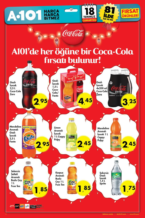 A101 18 Temmuz 2015 Aktüel Ürünler Katalogu - Coca Cola