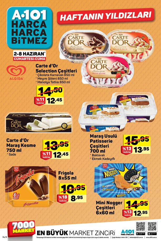 A101 2 - 8 Haziran 2018 Dondurma Fiyatları
