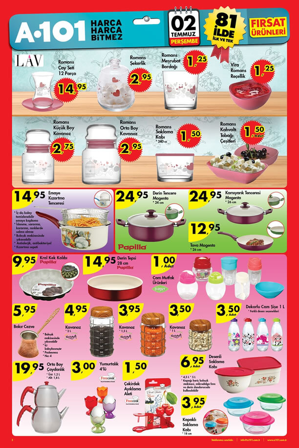A101 2 Temmuz 2015 Aktüel Ürünler Katalogu - Mutfak Ürünleri