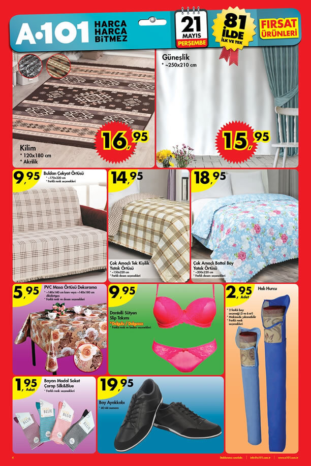 A101 21 Mayıs 2015 Aktüel Ürünler Katalogu - Ev Tekstili