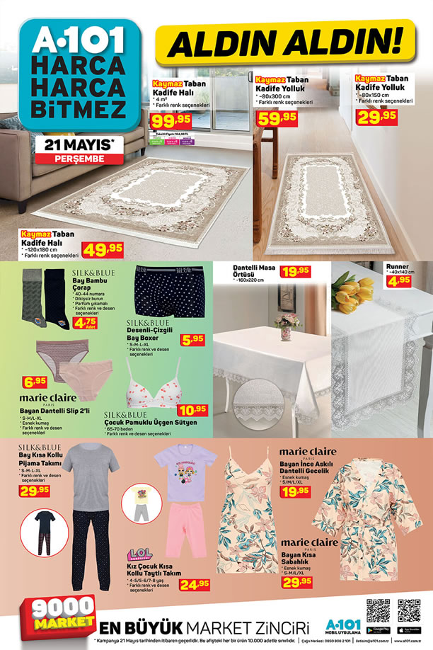 A101 21 Mayıs 2020 Aktüel Kataloğu - Ev Tekstili Ürünleri