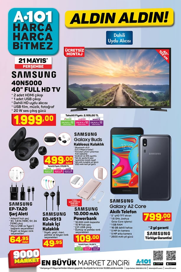 A101 21 Mayıs 2020 Kataloğu - Samsung Galax A2 Core Akıllı Telefon