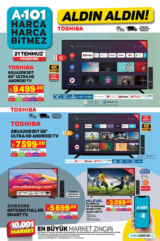 A101 21 Temmuz 2022 Aktüel Kataloğu - Toshiba Ultra Hd Android Tv