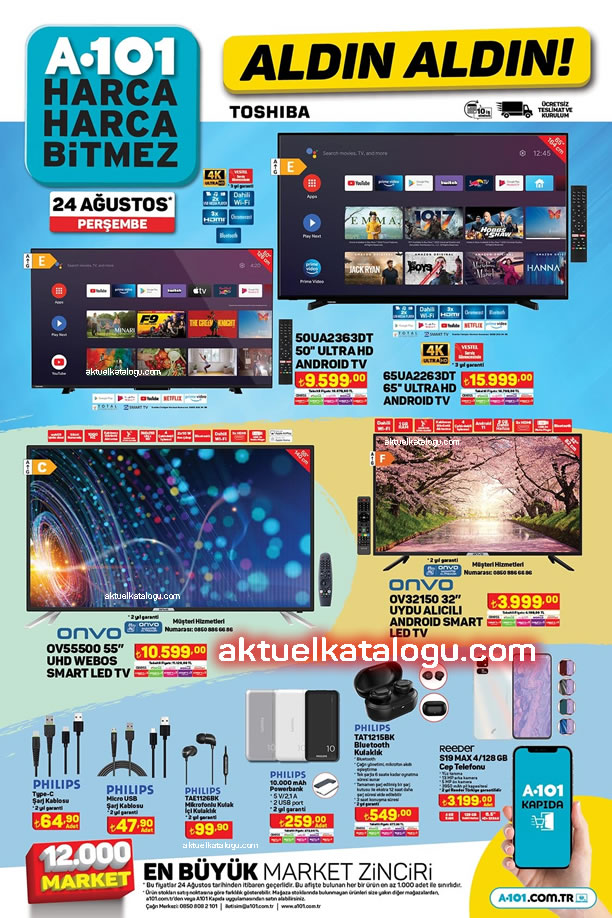 A101 24 Ağustos 2023 Aktüel Kataloğu - Toshiba Ultra HD Android Tv