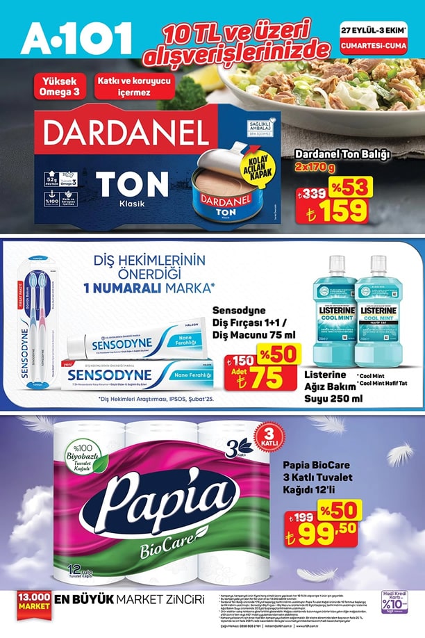 A101 27 Eylül - 3 Ekim 2025 İndirim Kampanyası