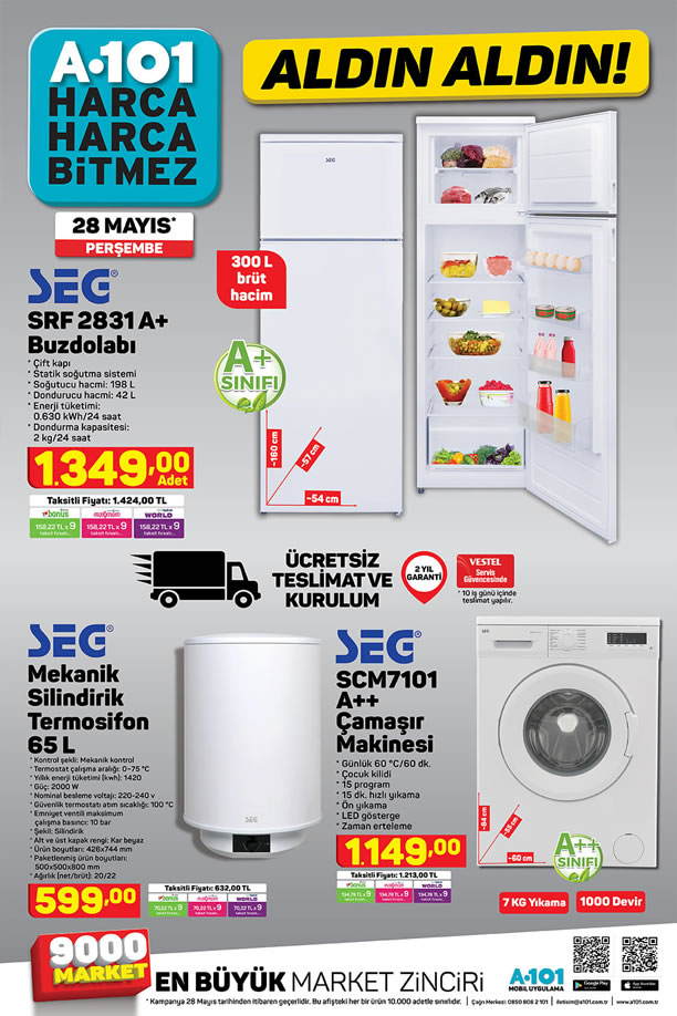 A101 28 Mayıs Perşembe - SEG Buzdolabı