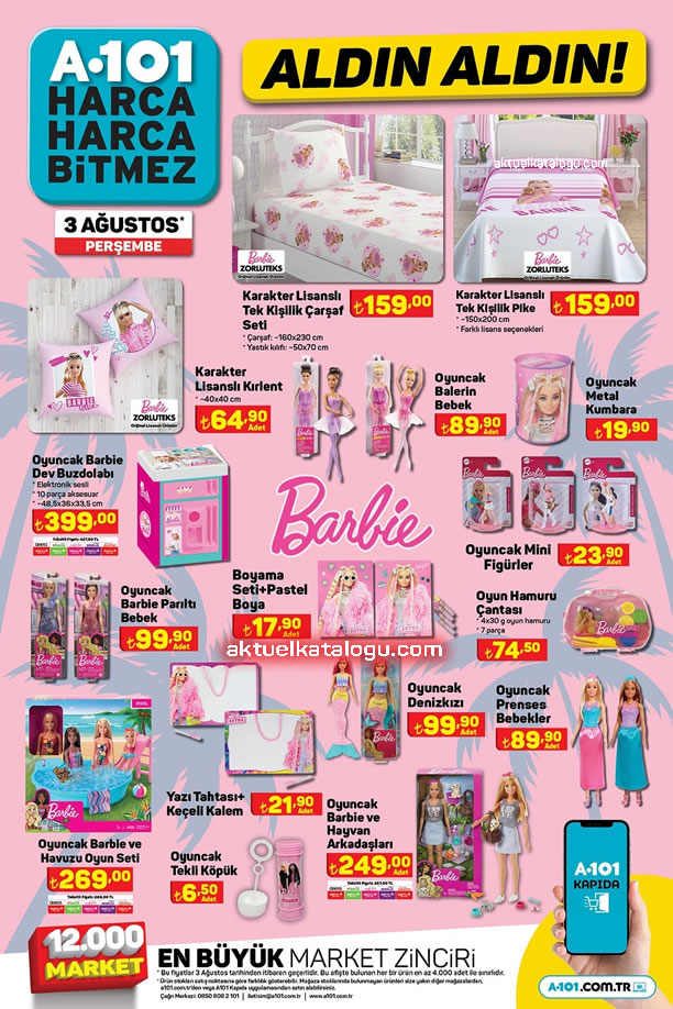 A101 3 Ağustos 2023 Barbie Kataloğu