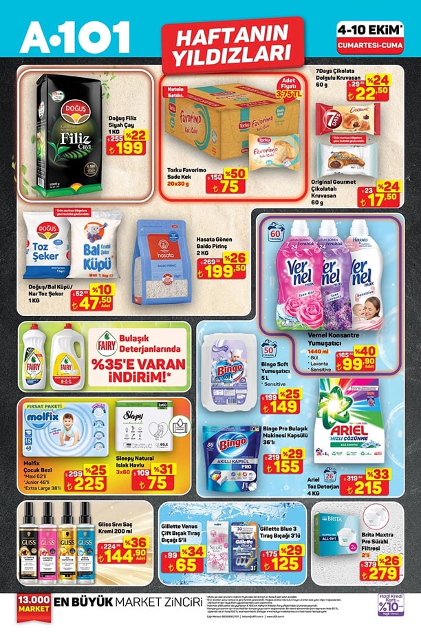 A101 4 Ekim 2025 Haftanın Yıldızları Kampanyası