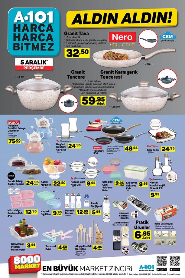 A101 5 - 11 Aralık 2019 Kataloğu - Mutfak Ürünleri