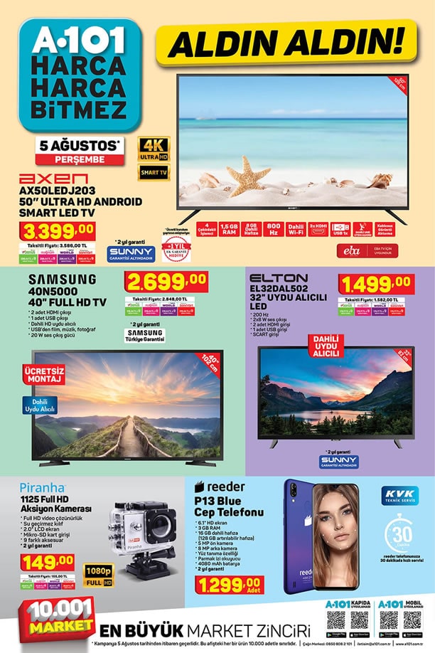 A101 5 Ağustos 2021 Aktüel Kataloğu - Samsung Full HD Tv