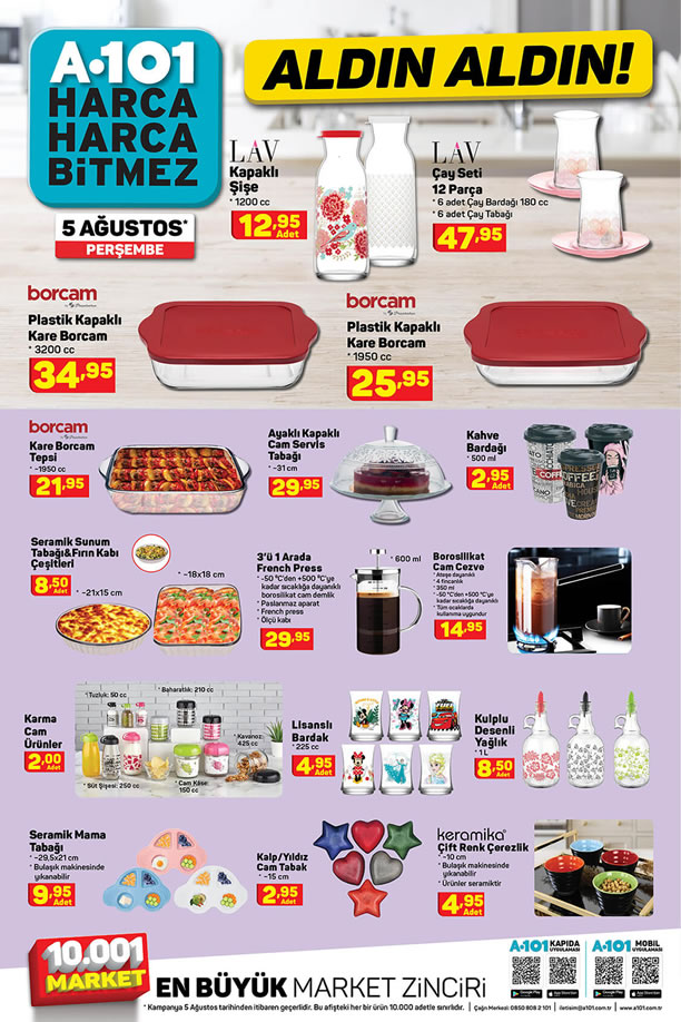 A101 5 Ağustos 2021 Mutfak Ürünleri Kataloğu