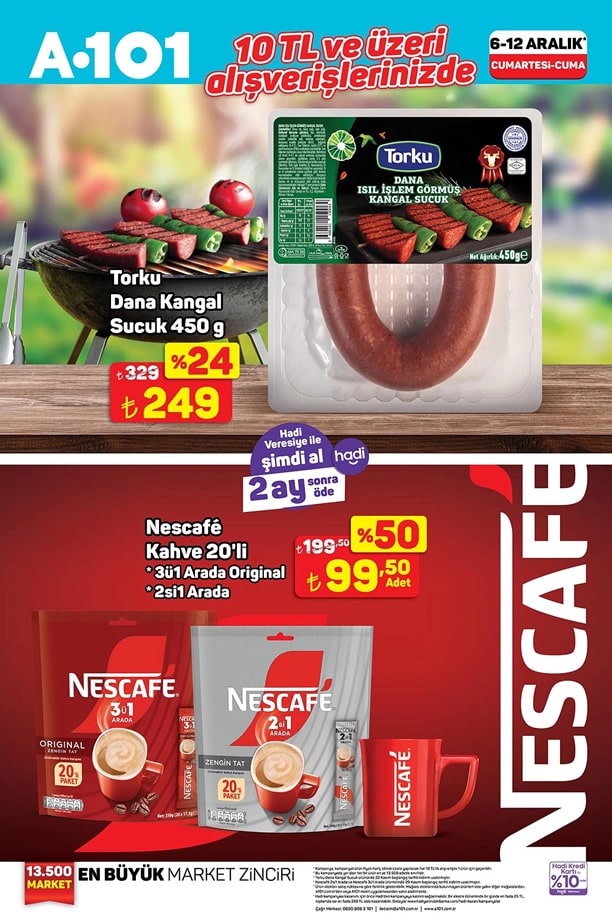 A101 6 - 12 Aralık 2025 İndirimli Ürünler Afişi