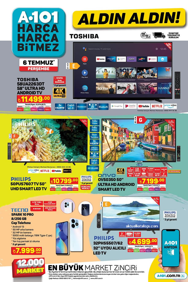 A101 6 Temmuz 2023 Kataloğu - Toshiba Ultra HD Android Tv