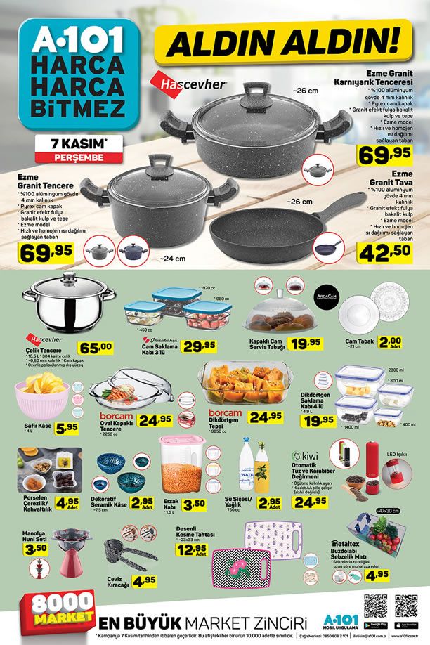 A101 7 Kasım 2019 Perşembe Kataloğu - Mutfak Ürünleri