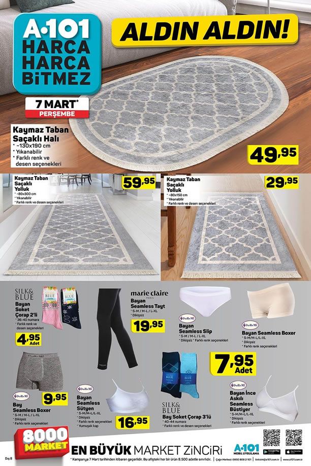 A101 7 Mart 2019 Aktüel Ürün Kataloğu - Tekstil Ürünleri