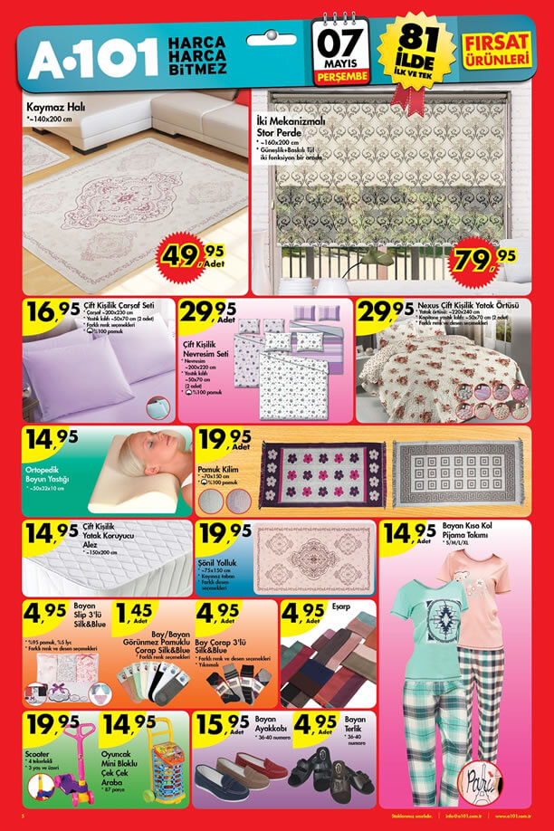 A101 7 Mayıs 2015 Aktüel Ürünler Katalogu - Ev Tekstili