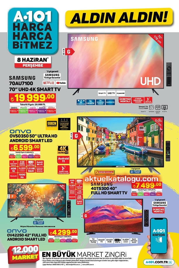 A101 8 Haziran 2023 Aktüel Kataloğu - Samsung UHD 4K Smart Tv
