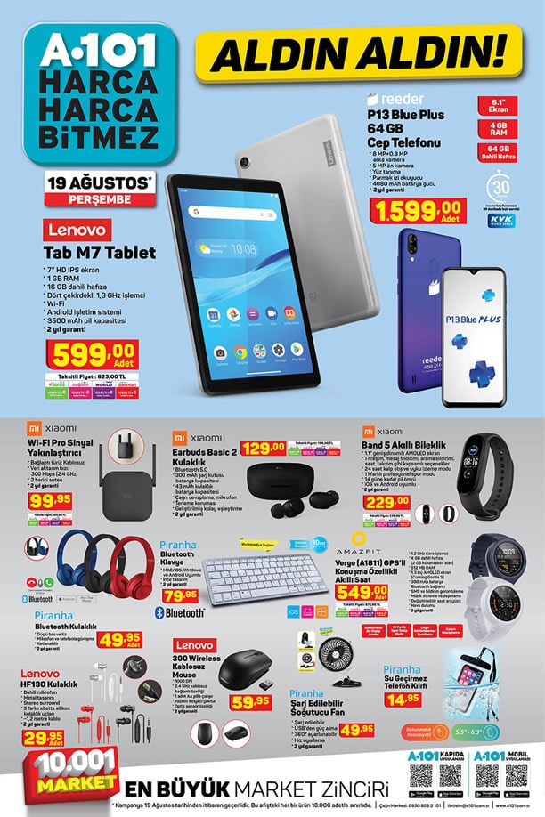 A101 Aktüel 19 Ağustos 2021 Kataloğu - Lenovo Tab M7 Tablet