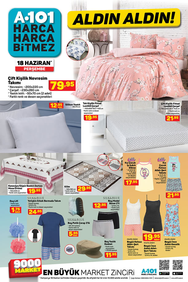 A101 Aktüel Ürünler 18 Haziran 2020 Kataloğu - Ev Tekstili Ürünleri