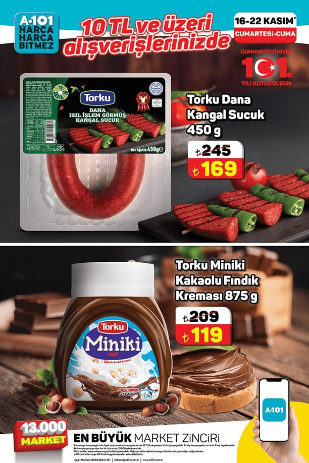 A101 Market 16 - 22 Kasım 2024 İndirim Afişi