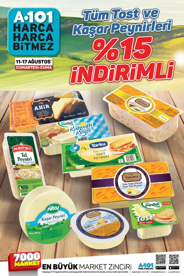 A101 Market Tost ve Kaşar Peyniri İndirim Fırsatı - 11 Ağustos 2018