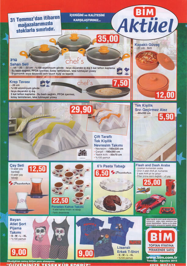 BİM 31 Temmuz 2015 Aktüel Ürünler Katalogu - Chef's Sahan Seti